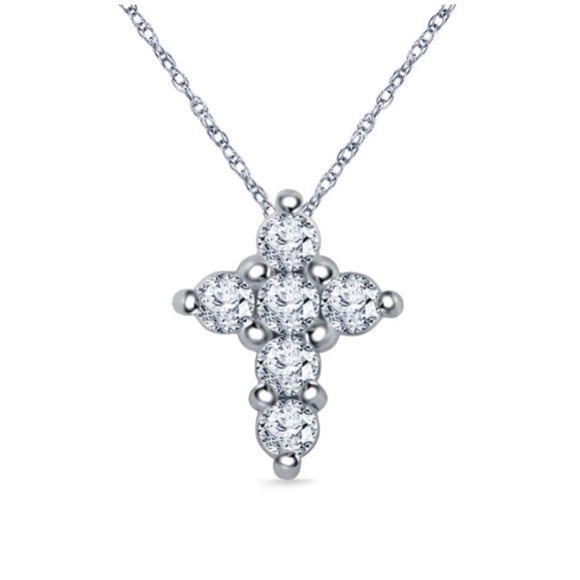 Moissanite Cross Pendant - Picture 2 of 6